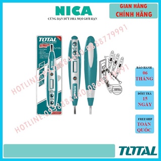 Bút thử điện TOTAL THT292201/ HSDT2201 INGCO, điện áp kiểm tra AC100-500V/kỹ thuật số 12-220V,  h thư c  5*2 17m -