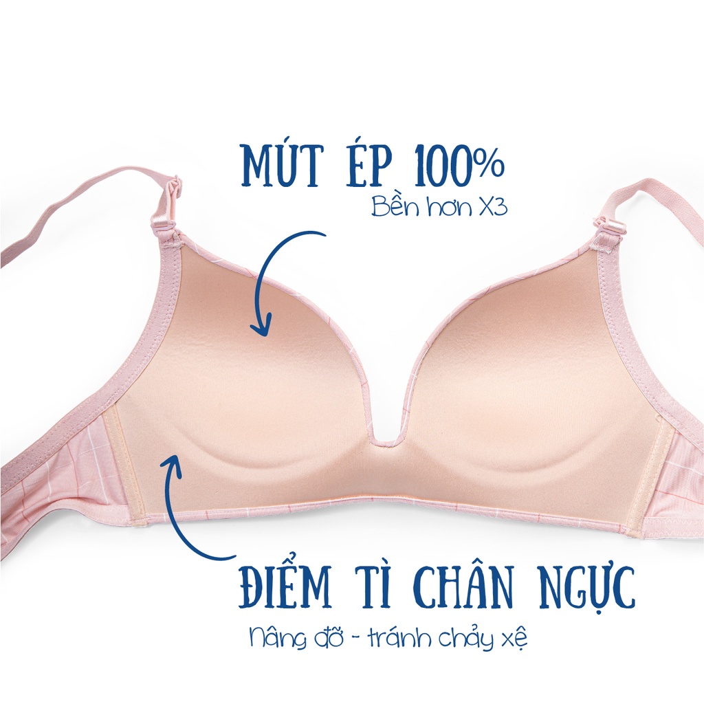 Áo Lót Không Gọng Đệm Mỏng Ôm Ngực Không Viên Họa Tiết Bechipi AL1556