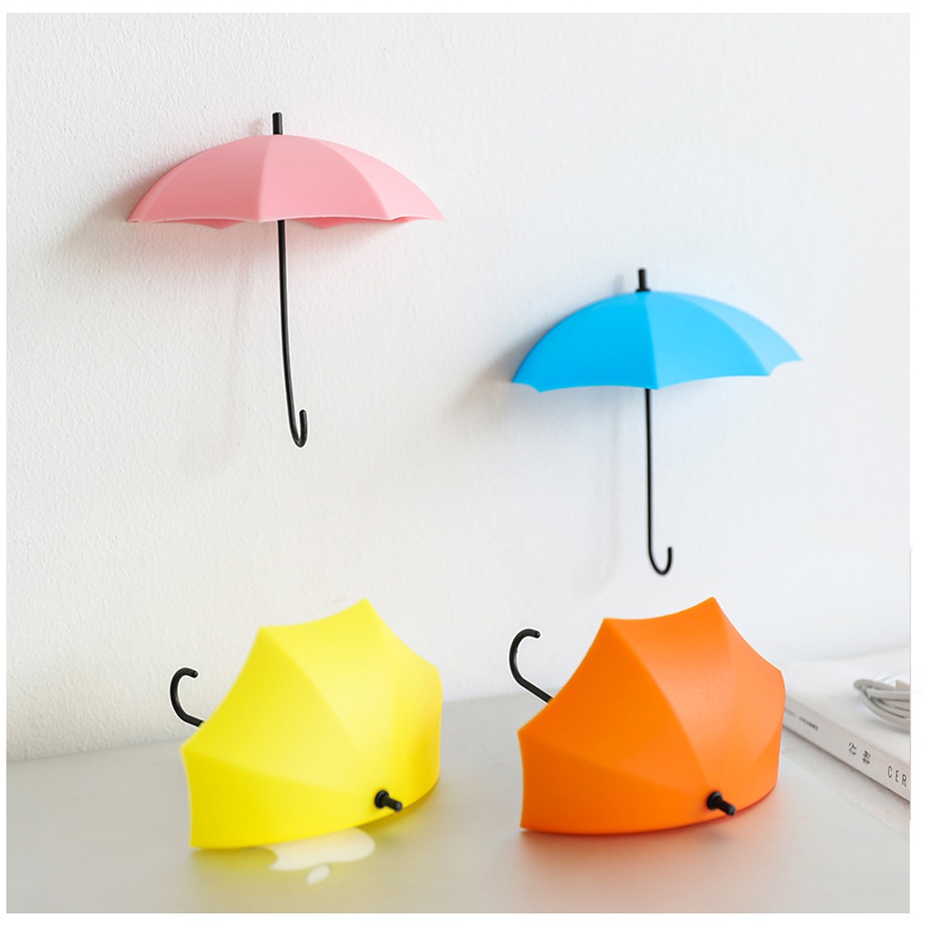 Móc treo dán kính, Treo Đựng Đồ Hình Ô Nhỏ Dễ Thương Nhiều Màu Sắc BABO, móc dính tường