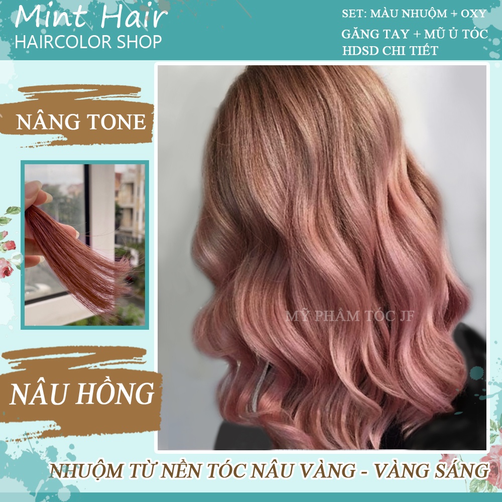 Thuốc nhuộm tóc tại nhà thảo dược màu NÂU HỒNG VÀNG - Rose Gold - Nhuộm Nền Tóc Vàng level 6,7,8