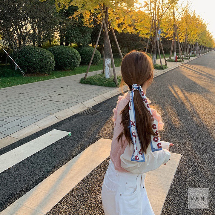 Khăn Buộc Tóc Họa Tiết Hoa Nhiều Mẫu, Khăn Thời Trang Đa Năng - Vani Store