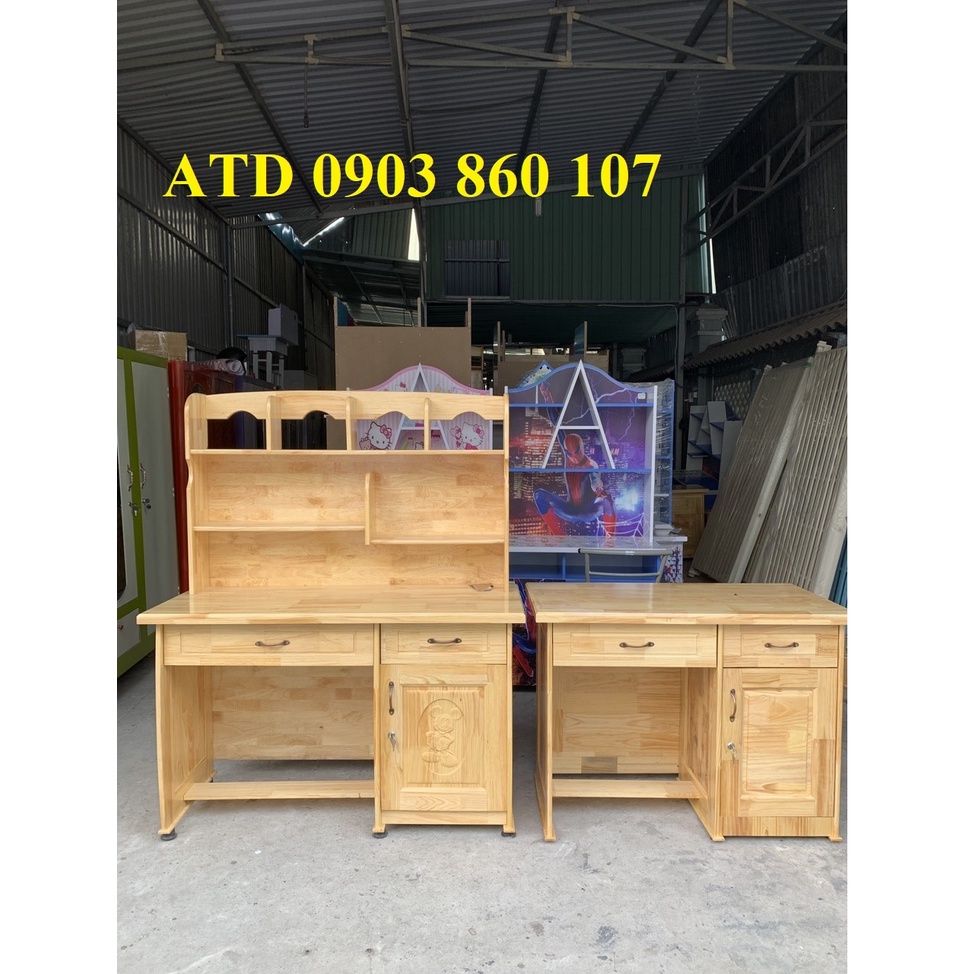 Bàn làm việc gỗ tự nhiên cho văn phòng - bàn làm việc gỗ đơn giản cho văn phòng hcm bình dương