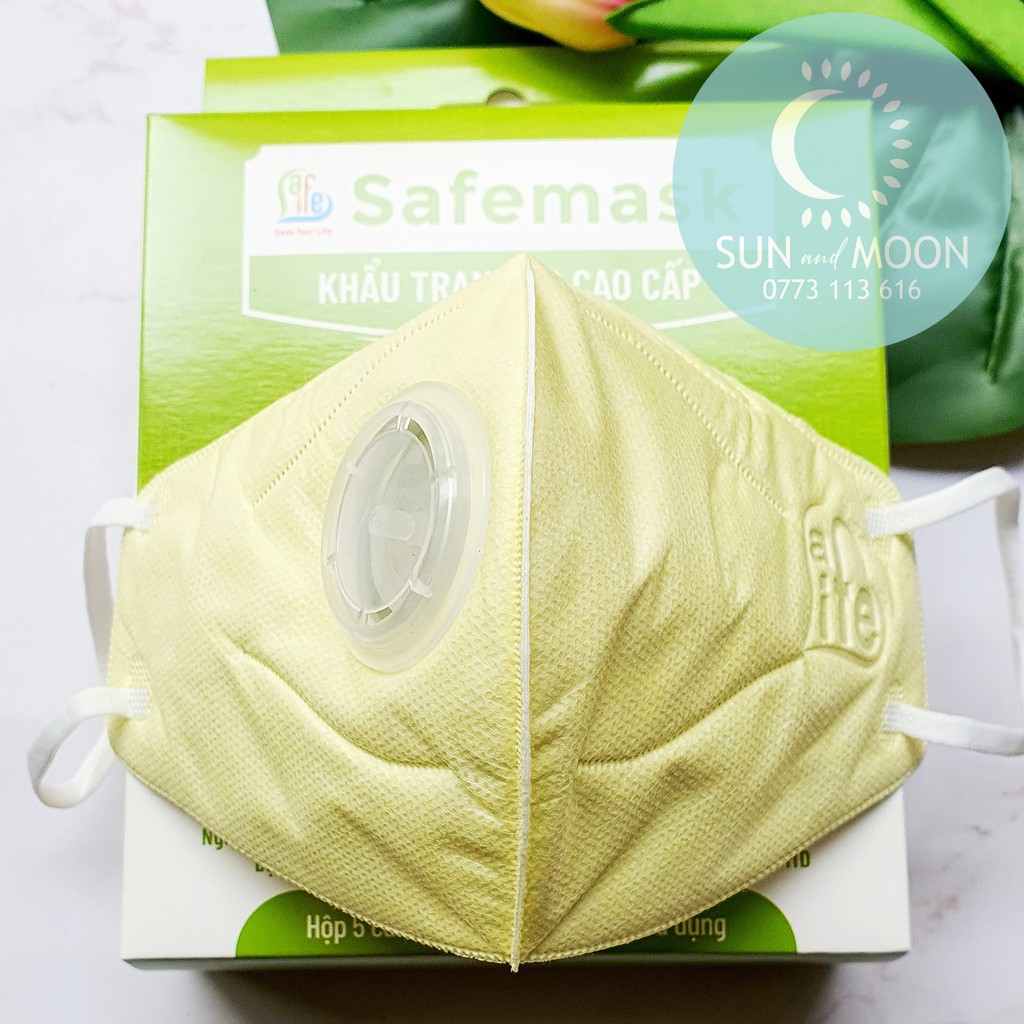 Khẩu trang 3D (N99) VAN GOLDMASK chống bụi mịn pm2.5 Safelife Vietnam (Phiên bản giới hạn 08 lớp) Hộp 05 cái.