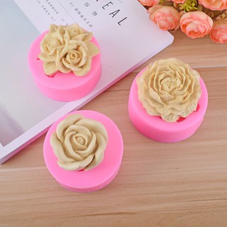 Khuôn silicon 3D mẫu hoa hồng, hoa mẫu đơn