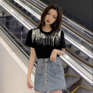 Áo phông chuỗi hạt đính cườm T02