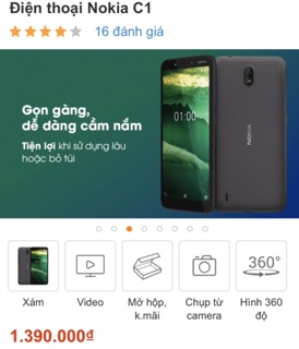 Ốp lưng Nokia C1 dẻo đen thời trang