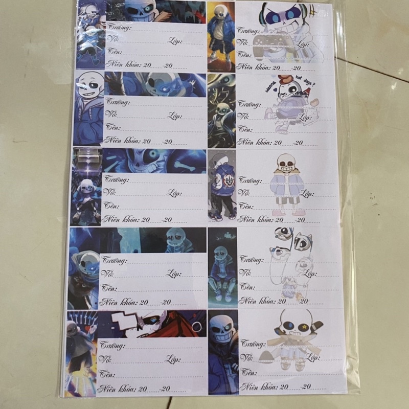 Nhãn vở giấy nhãn dành cho học sinh