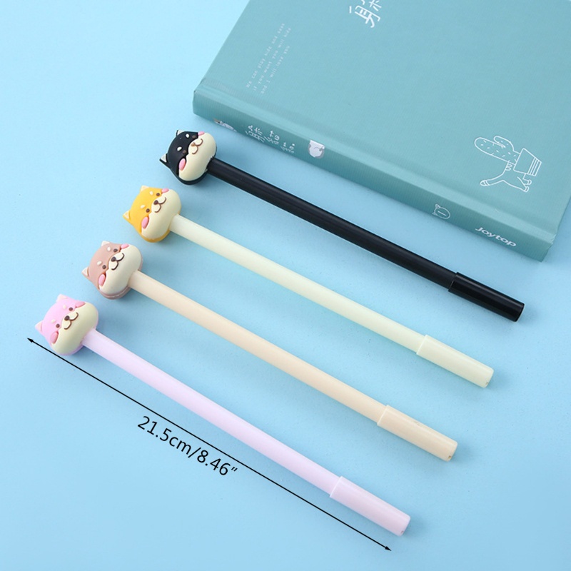 Set 4 Bút Mực Gel Bằng Silicon Hình Chú Cún Hoạt Hình Nhiều Màu Dễ Thương Đa Ứng Dụng