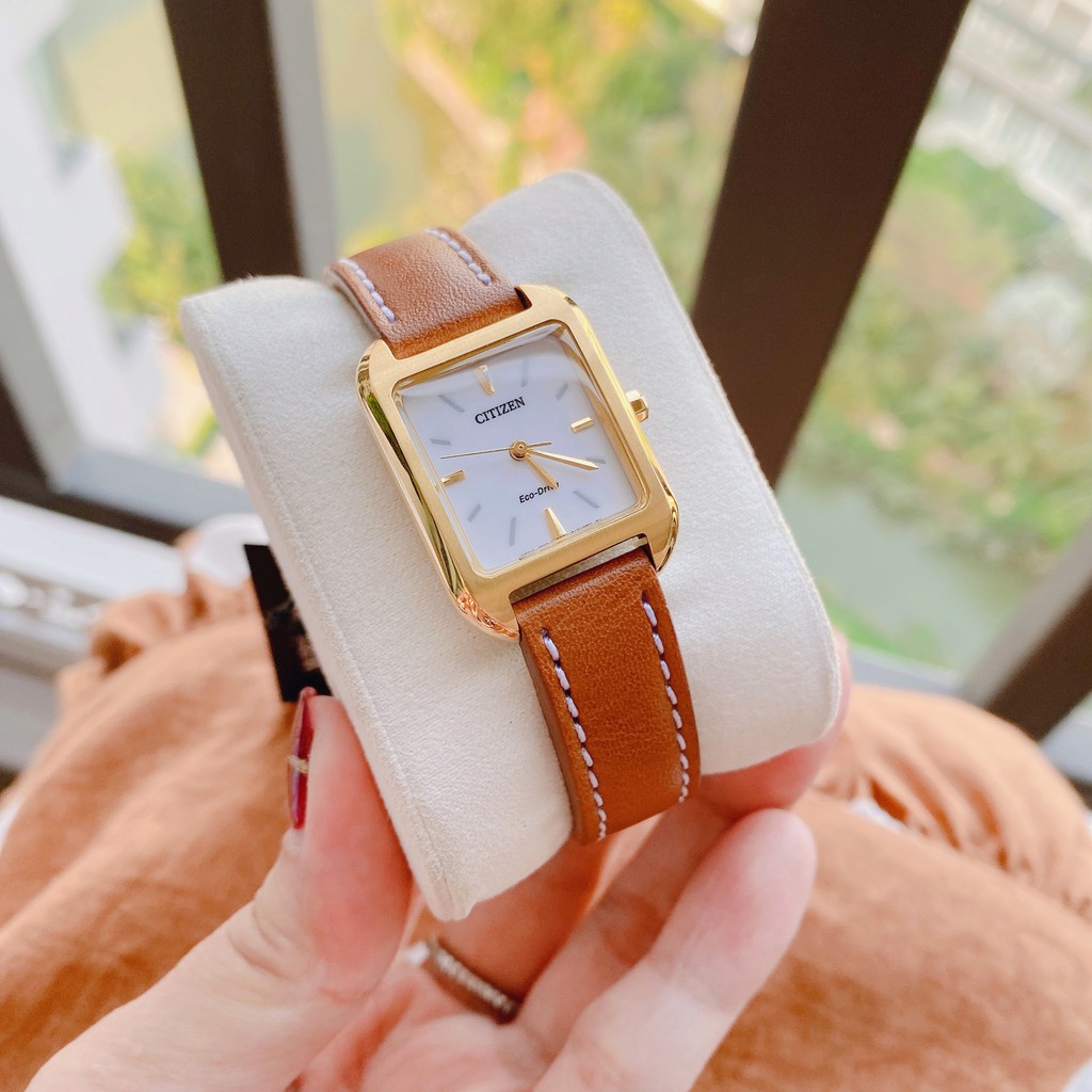 Đồng hồ nữ chính hãng Citizen Eco-Drive EM0492-02A - Máy pin năng lượng ánh sáng - Kính cứng
