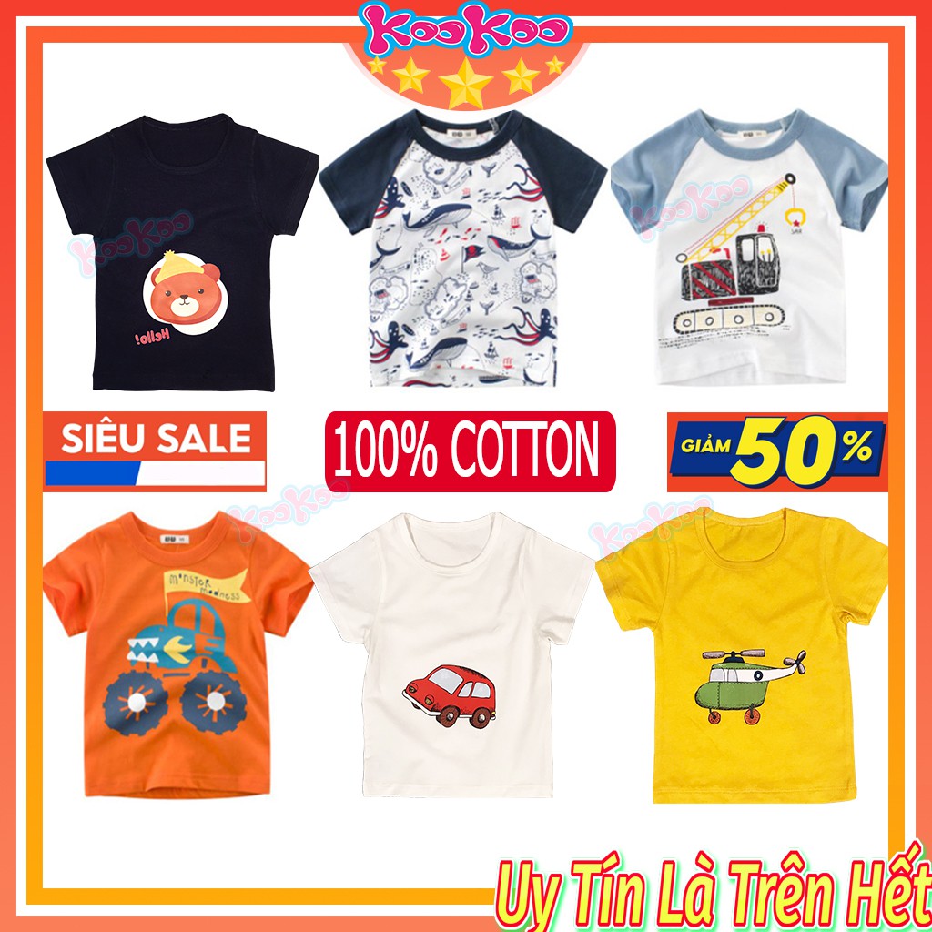 Áo thun bé trai tay ngắn 100% Cotton, Áo thun trẻ em thời trang nhí | BigBuy360 - bigbuy360.vn