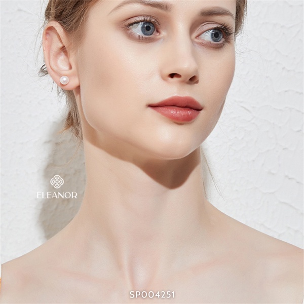 Bông tai nữ chuôi bạc 925 Eleanor Accessories nụ ngọc trai nhân tạo phụ kiện trang sức 4251