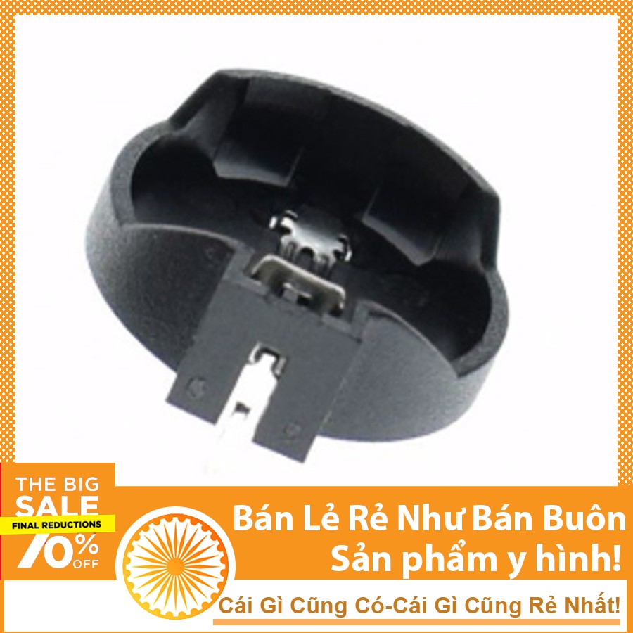 Đế pin cúc CR2032 chân cắm 180°