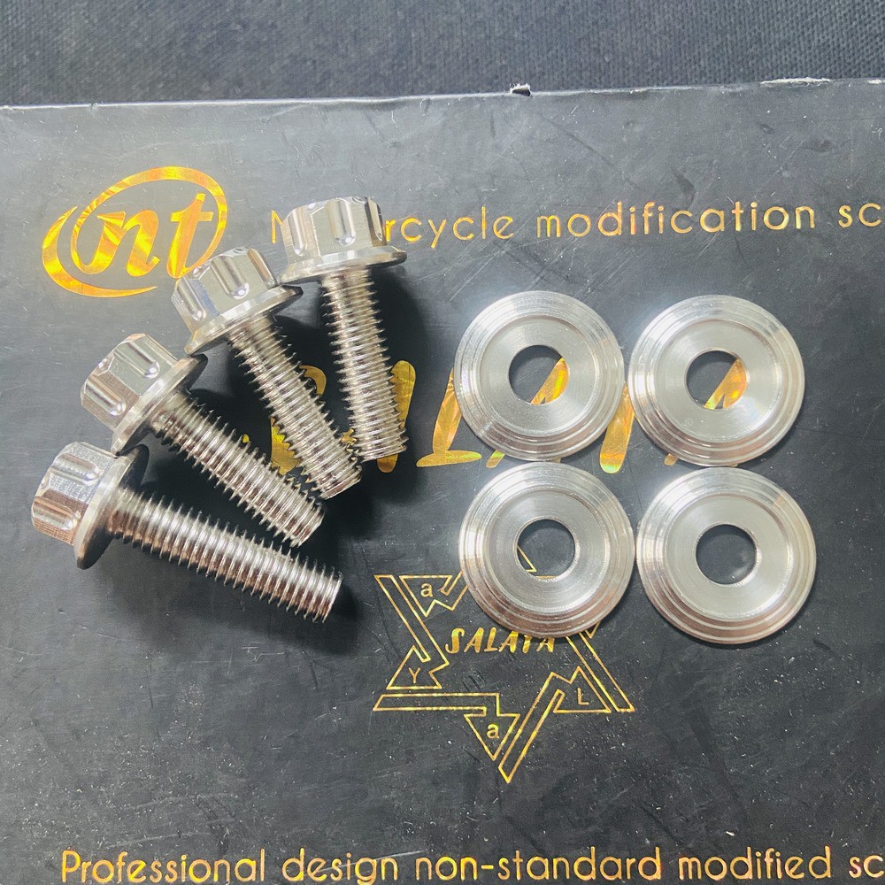 COMBO 4 ỐC GÁC CHÂN KÈM TÁN FULL INOX SALAYA CHO CÁC DÒNG WAVE