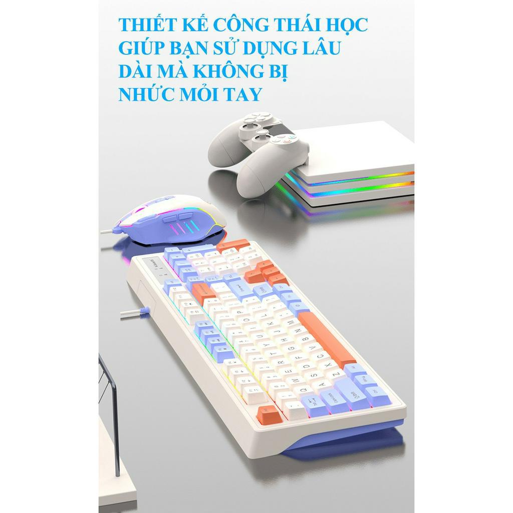Bộ bàn phím và chuột có dây K-SNAKE KM800 chuyên game thiết kế phím mini size với bản phối màu sắc mới lạ