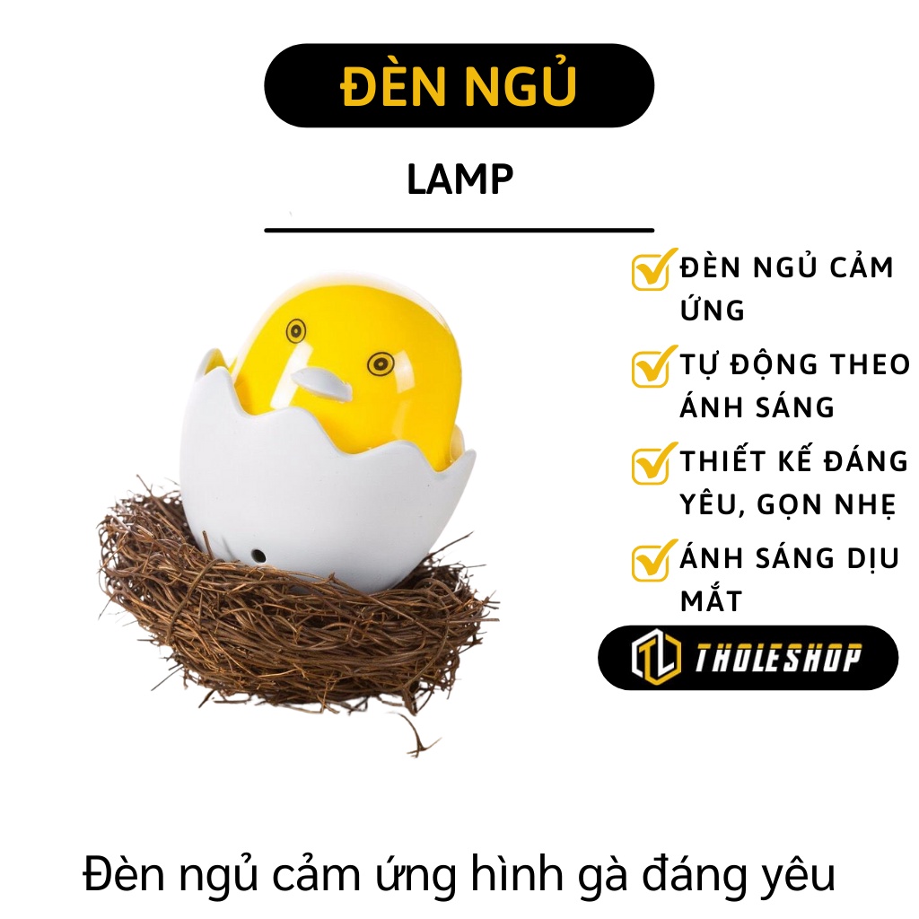 Đèn Ngủ Cảm Ứng - Đèn Ngủ Hình Con Gà Đáng Yêu Tự Động Bật Tắc, Ánh Sáng Dịu  5170