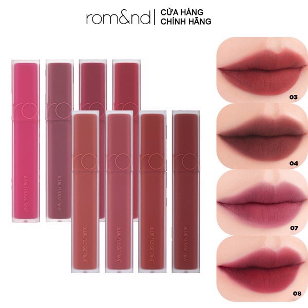 Son kem siêu lì, cho đôi môi mịn mượt Hàn Quốc Romand Blur Fudge Tint