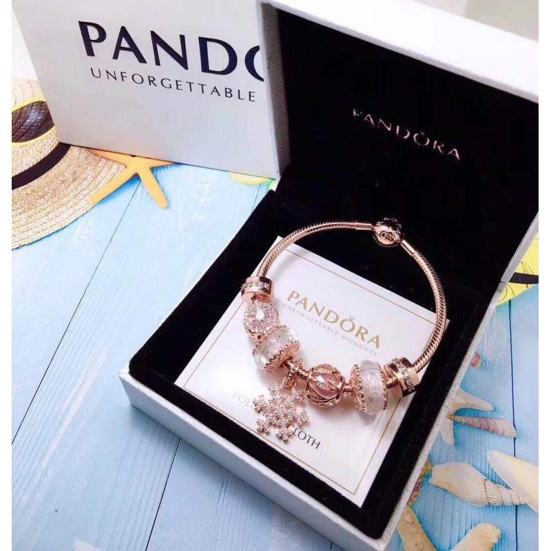 Vòng Tay pandora_sliver s925 As031 as68 am485 Màu Vàng Hồng Mới