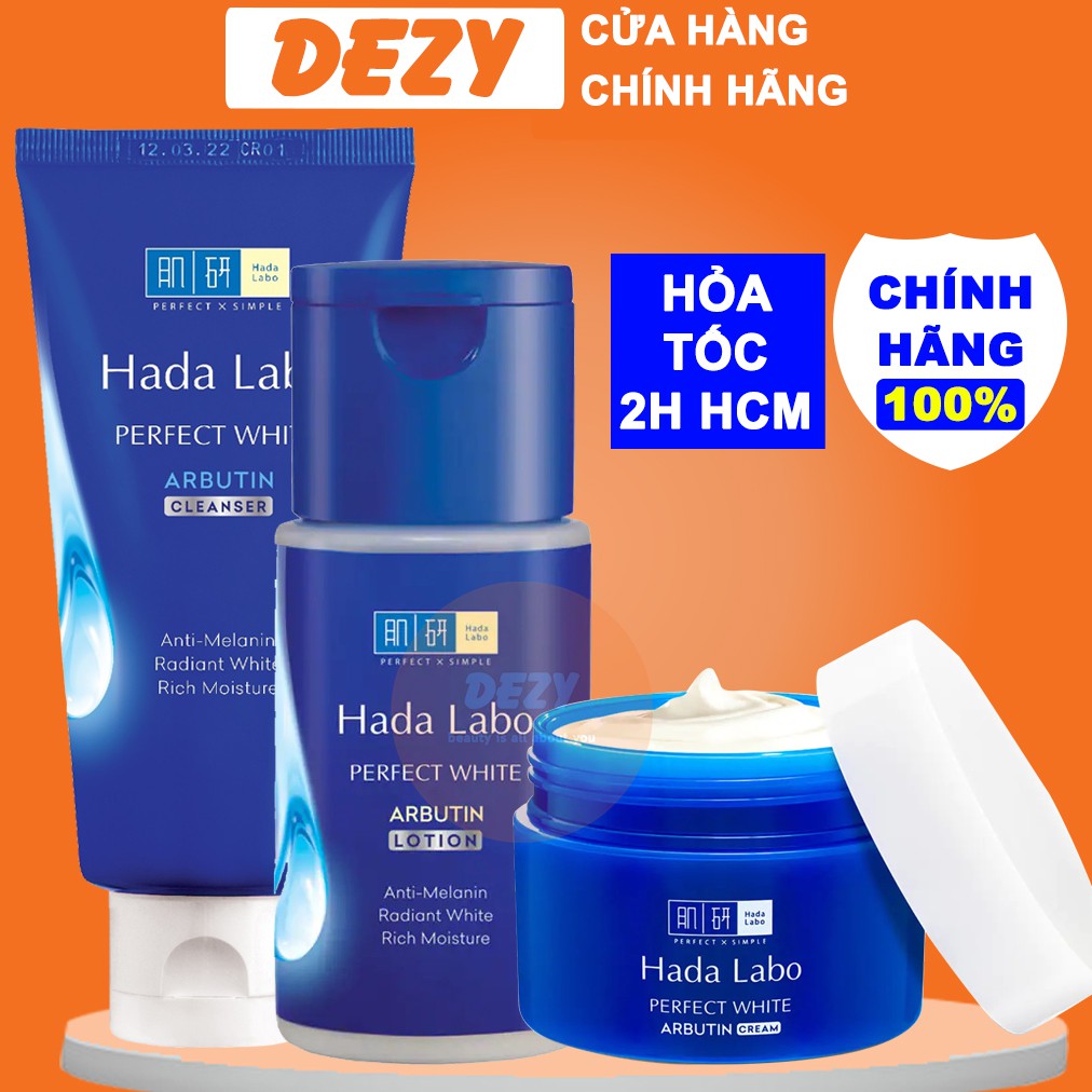 Bộ Chăm Sóc Da Mặt Hada Labo Dưỡng Trắng Da Combo Sữa Rửa Mặt Srm Lotion Kem Dưỡng Ẩm Hadalabo Chăm Sóc Da Skincare Dezy