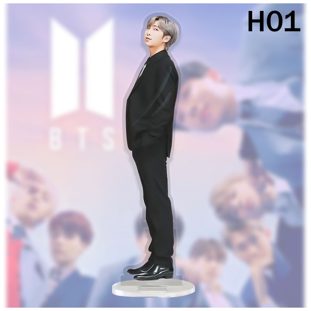 Mô hình đứng bằng arcrylic Jin Suga J Hope Rm Jimin V Jungkook nhóm nhạc BTS để bàn làm việc góc học tập cao 15cm