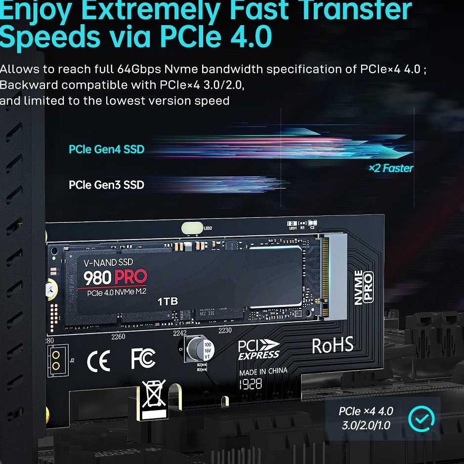 ❈➩ Card Mở Rộng Ampcom M.2 NVME SSD Sang PCI-E 4.0 X4 - SK4 | BigBuy360 - bigbuy360.vn