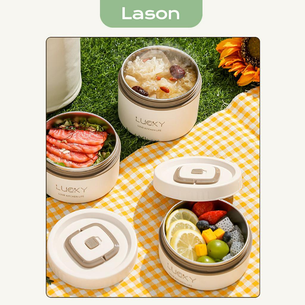 Hộp cơm inox Lason Lucky, cà men đựng cơm văn phòng HC-IN04-05-06