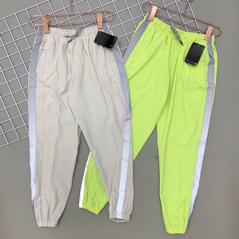 Quần jogger nữ thể thao ống bo phản quang dáng ống rộng cực thoải mái