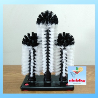 Bộ cọ rửa ly 3 đầu giúp làm sạch bên trong và bên ngoài ly cùng một lúc, bộ đầu rửa ly 3 chân cao cấp - dụng cụ pha chế