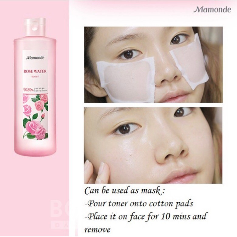 Nước Hoa Hồng mamonde dành cho da dễ bị dị ứng Hàng Chuẩn 100% Hàn Quốc