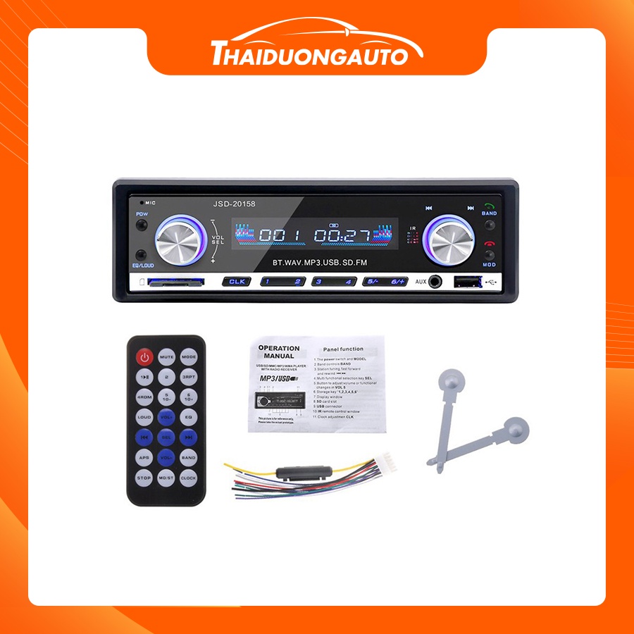 Đầu Nghe Nhạc MP3 Hỗ Trợ Bluetooth Kiêm Đài FM Cho Ô Tô JSD-20158 HL1102