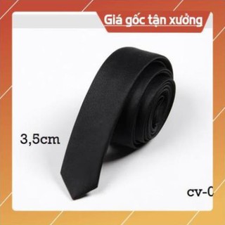 Cà vạt lụa Nam bản nhỏ màu đen hàng giá rẻ chất lượng