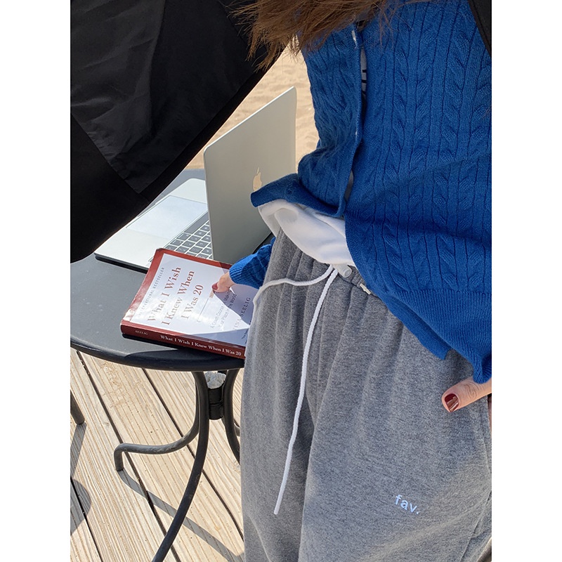Quần Jogger thể thao nữ Cao cấp Ống rộng Ulzzang Hàn Quốc Quần Jogger Lưng cao Cotton Thời trang