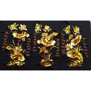 Tranh phúc lộc thọ đã thêu ( thêu truyền thống)