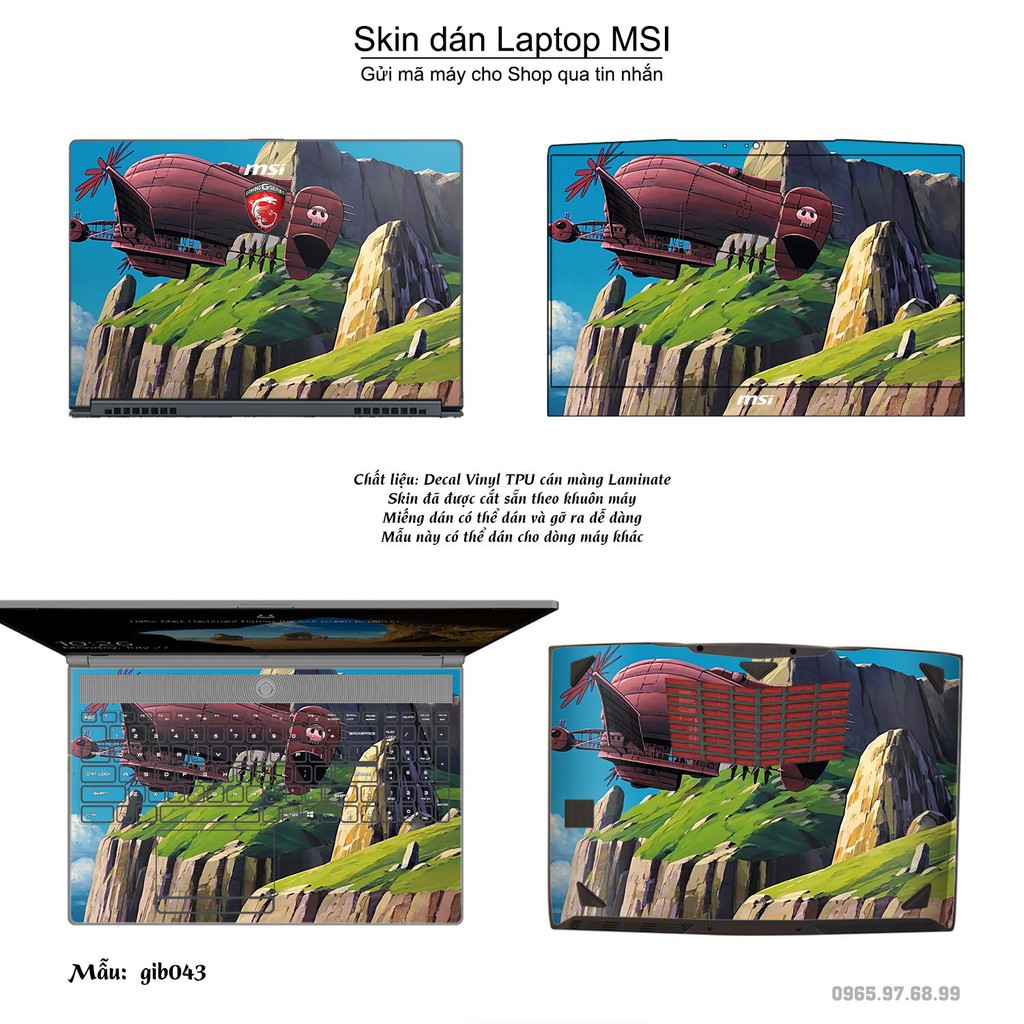 Skin dán Laptop MSI in hình Ghibli film (inbox mã máy cho Shop)