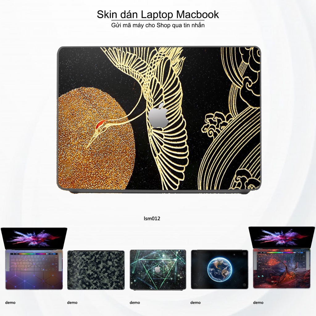 Skin dán Macbook mẫu Chim Hạc Phù Tang - lsm012 (đã cắt sẵn, inbox mã máy cho shop)