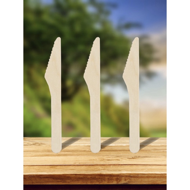 Dao Muỗng Nĩa gỗ ăn bánh dài 16cm