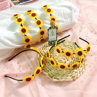 CÀI TÓC HÌNH HOA HƯỚNG DƯƠNG VẢI NỈ ẢNH THẬT