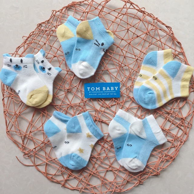 Set 5 đôi tất len lưới cho bé mùa thu đông