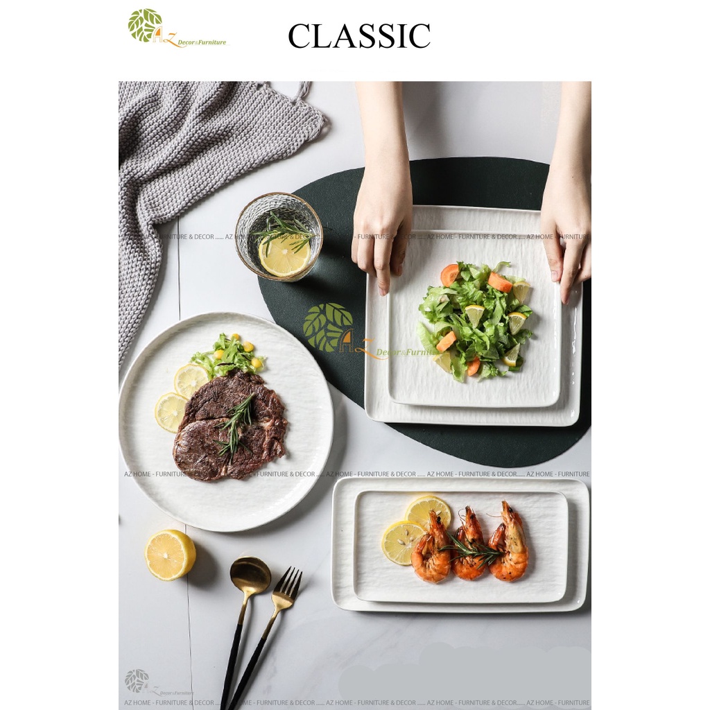 Bộ đĩa gốm sứ cao cấp Đĩa lẻ Classic