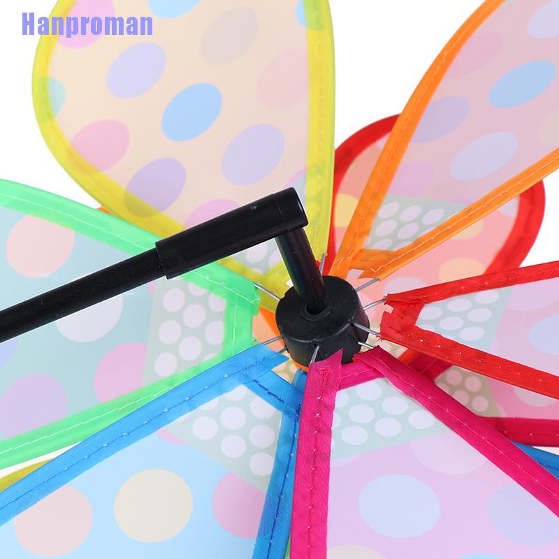 Hm> Double  Sequins Windmill Colorful Wind Spinner Home Garden Decor Kid Toy