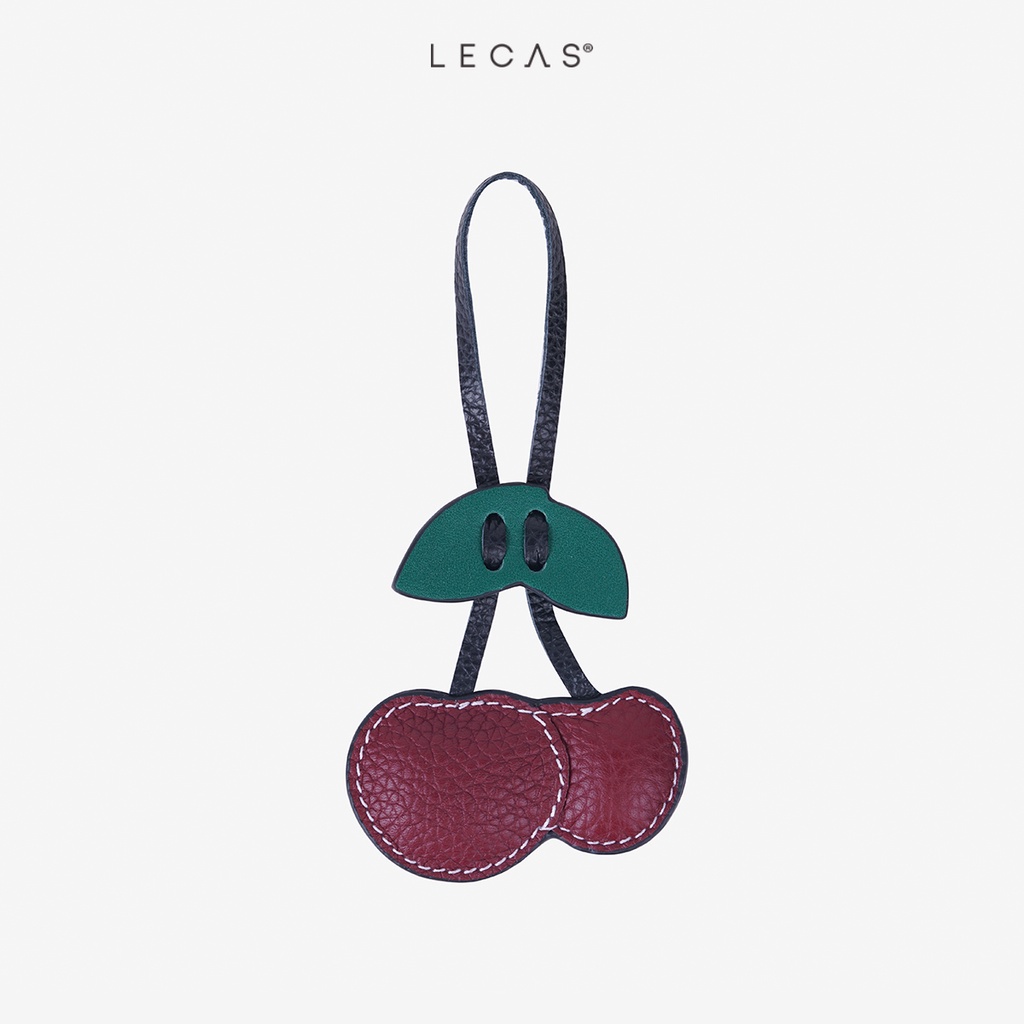 Phụ Kiện Da Bò Thật LECAS Charm Cherry