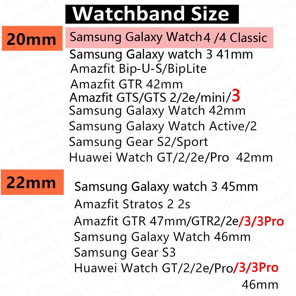 Dây Đeo 20Mm 22Mm Cho Đồng Hồ Thông Minh Samsung Galaxy watch 3 Classic / Active 2 / 3 / Gear S3 GT2 GT3 pro amazfit gts 2 mini / bip u