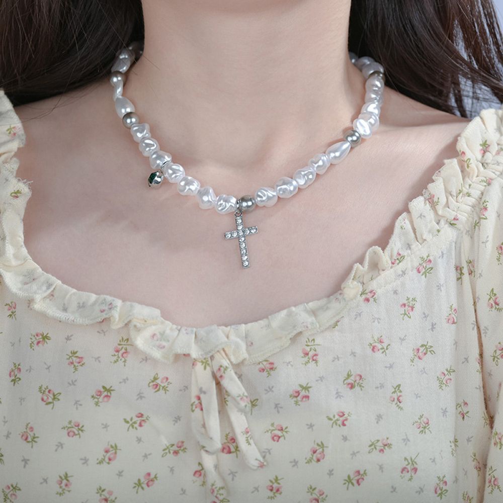 Vòng cổ choker đính ngọc trai nhân tạo thời trang Hàn Quốc sang trọng dành cho nam và nữ