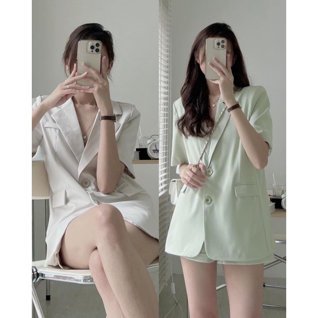 Set áo khoác vest mix quần short