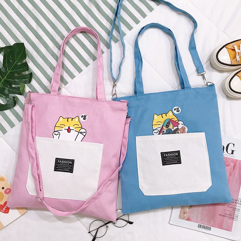 Freeship 0Đ - TÚI TOTE ĐEO CHÉO UNISEX NAM NỮ - VẢI DỆT CANVAS [Hàng Loại A] 20 mẫu hot Túi tote vải bố đựng đồ canvas