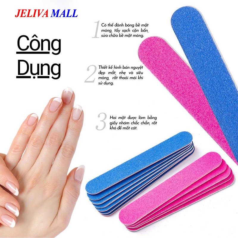 Dũa móng tay mini, dũa mịn hai mặt nhám chuyên dụng chăm sóc móng, độ nhám 150/150