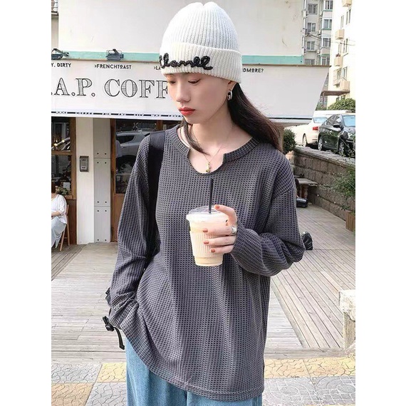 Áo Thun Form Rộng Tay Dài Trơn