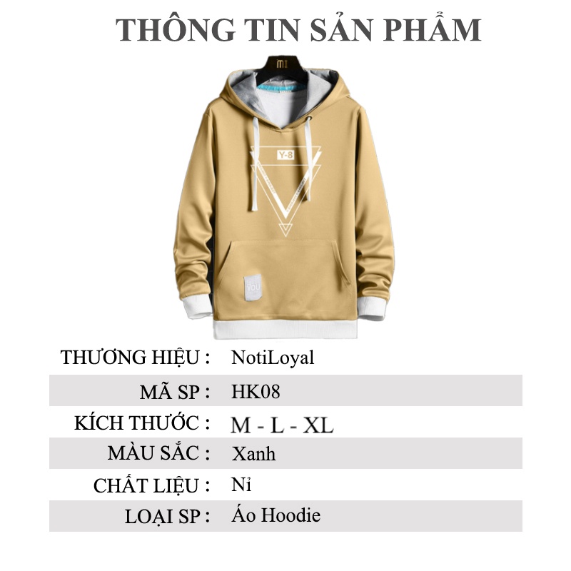 Áo Hoodie form rộng nam unisex local brand HK08 - Notiloyal