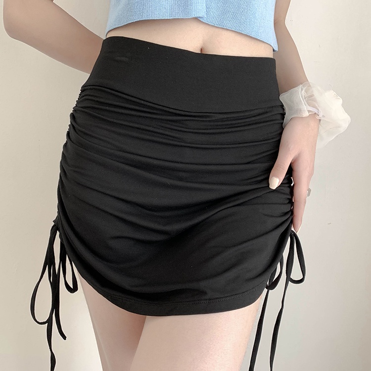 Chân váy nhún có dây rút chất vải cực kì dày dặn co giãn (có lót trong) Okella