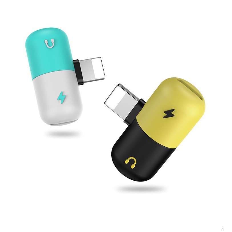 Jack chuyển tai nghe Iphone cổng lightning vừa nghe vừa sạc pin hình viên thuốc PKCB