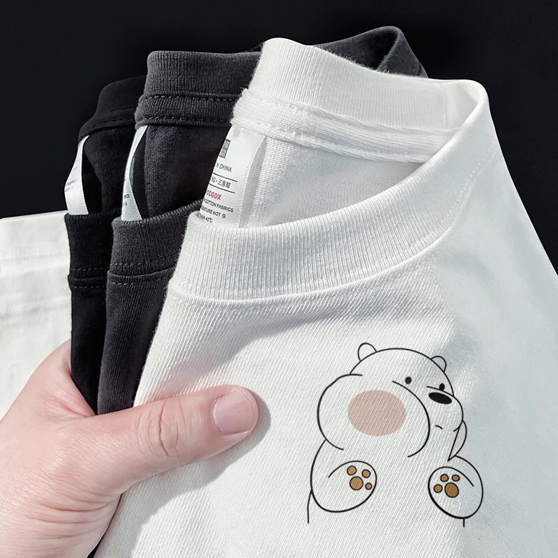 Sẵn 2 chiếc ORDER Áo phông unisex nam nữ form rộng tay lỡ GẤU